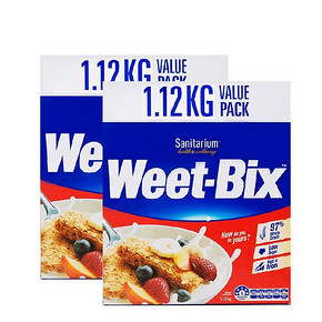 欢乐颂同款# weet-bix 营养谷物麦片 1.12kg*2盒 99.6元包邮(99-10券+10.6)