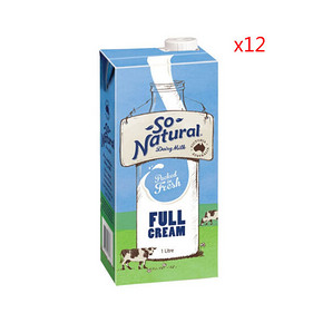 澳洲进口 So Natural 全脂UHT牛奶 1Lx12盒 56.5元(49.9+6.6)
