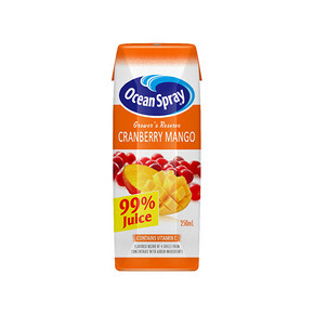 Ocean Spray 优鲜沛 99%蔓越莓芒果复合果汁 250ml 2.8元(1.9+0.9)