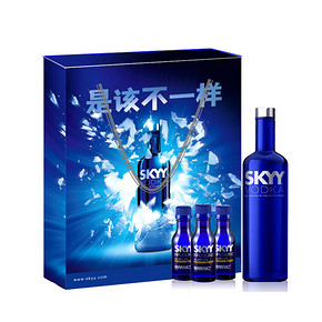 外国二锅头# Skyy Vodka 深蓝 伏特加礼盒  69元(可499减100)