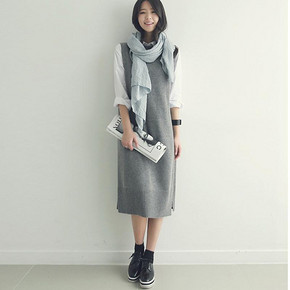 宜朵 秋季针织长款背心连衣裙   56元包邮(66-10券)