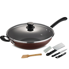 爱仕达 厨具炒锅不粘锅 32cm+送锅铲+刀具 59元包邮(139-80券)