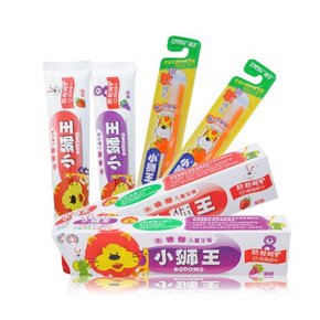 狮王 儿童套装 牙膏*4+牙刷*2支 折22.8元(199-100)