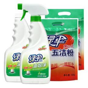 绿伞 油污清洁套装 油烟净500g*2瓶+去污粉500g*2袋 11.9元