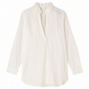 MUJI 无印良品 女款双层纱织棉布长上衣 129元