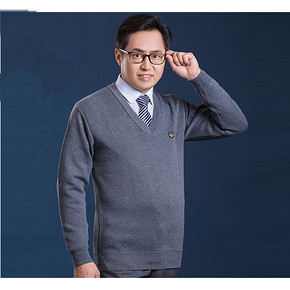 孝敬老爸# 晶城豹 中年男士长袖毛衣针织衫 29元包邮(79-50券)