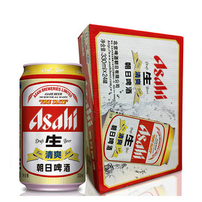 朝日 清爽系列 生啤酒 330ml*24罐整箱 55元包邮(定金10+尾款45)