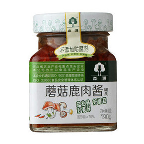 森源 鹿肉蘑菇酱 190g*2件 19.9元(39.8-19.9)