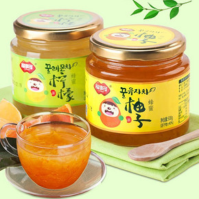 福事多 蜂蜜柚子茶500g+柠檬茶500g 送水杯+木勺 19.9元包邮(34.9-15券)