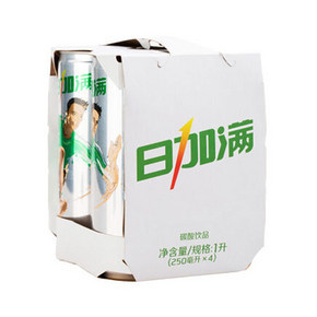 日加满 维生素碳酸饮料 250ml*4罐 折8元(9.9，2件8折)