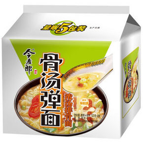 今麦郎 骨汤弹面浓汤排骨面 123g*5袋 9.9元