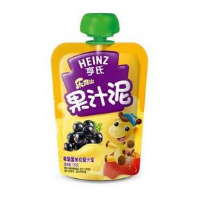 Heinz  亨氏 乐维滋果汁泥 苹果黑加仑 120g 1元