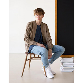 双11提前购物车# Pull&Bear 男士绒面革飞行夹克 179元