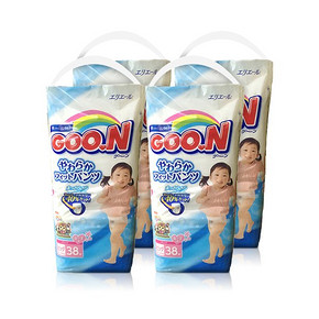 折86.5元/包# GOO.N 大王 女宝宝用拉拉裤  XL38片*4包 346元包邮(336+40-30券)