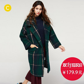 双11提前购物车# cachecache经典格子尼大衣 179.9元包邮