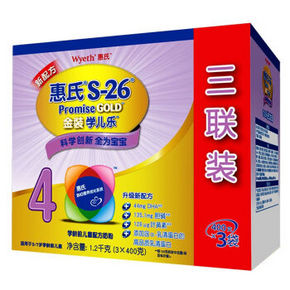 惠氏 S-26金装学儿乐儿童配方奶粉 4段 1200g 116元