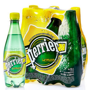 Perrier 巴黎水 天然含气矿泉水柠檬味 500ml*6瓶 19.9元