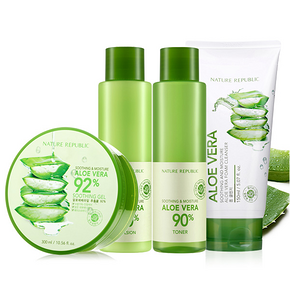 双11提前购物车# Nature Republic 库拉索芦荟补水套装 4件 169元(179-10券)