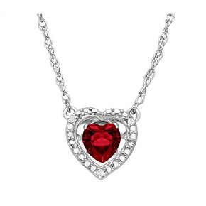 Jewelry.com 925银0.5克拉红宝石镶项链 176元包邮