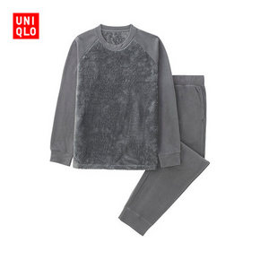 双11提前购物车# UNIQLO 优衣库男装 摇粒绒起居套装 129元