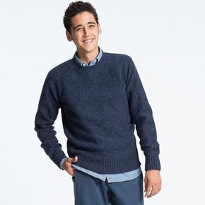 双11提前购物车# UNIQLO 优衣库 男士圆领毛衣 多色  124.5元