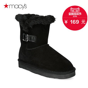 双11提前购物车# Macy's 女士圆头麂皮保暖雪地靴  169元