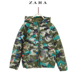双11提前购物车#  ZARA 女童轻便连帽夹克棉服 99元包邮