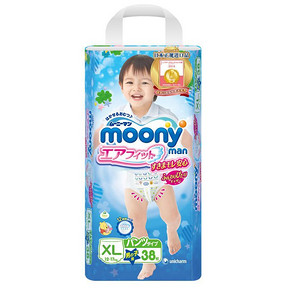 Monny 尤妮佳 婴儿拉拉裤 男/女 XL38片 79元
