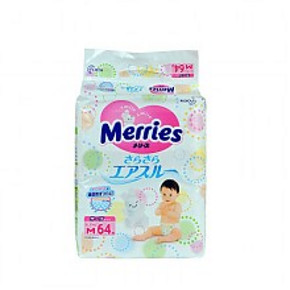 Merries 花王 妙而舒 婴儿纸尿裤 M64片 79元