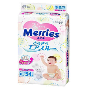 Merries 花王 妙而舒 婴儿纸尿裤 L54片 79元