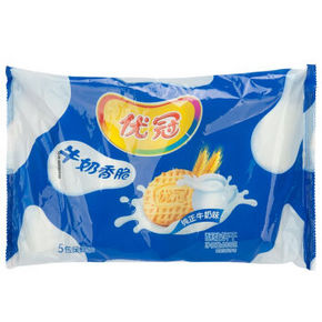优冠 牛奶香脆饼干 家庭装500g 折7.8元(15.5，199-100)