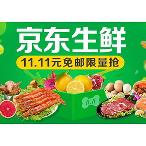 促销活动# 京东 生鲜食品全品类 11.11元免邮抢/满199减100元