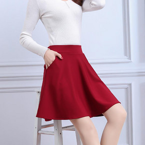 八十一恋 韩版加厚高腰百褶裙 29.9元包邮(49.9-20券)