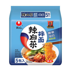 农心 辣白菜拌面 韩式秘制 132g*5袋 折9.8元(99-50)