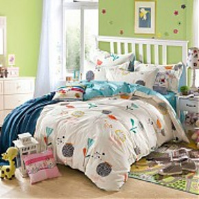 迎馨家纺 全棉斜纹印花双人床四件套 99元包邮(239-40-100券)