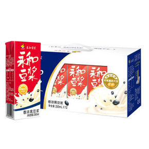 永和豆浆 香浓黑豆浆 250ml*12盒 折19.5元(买1送1)