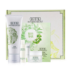 佰草集 清洁霜100g+赠化妆水30ml+平衡露15g+眼霜3g+面膜1片 35元