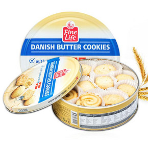 FINE LIFE丹麦进口 黄油曲奇饼干500g*2盒 67.7元包邮(65+7.7-5券)