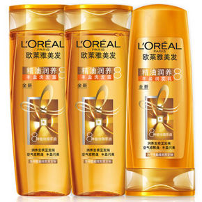 欧莱雅 精油润养丰盈洗发露400ml*2+润发乳400ml 49.9元