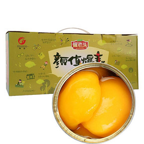前1000件半价# 谷国 颜值爆表黄桃罐头 425g*4罐  39.9返19.9元