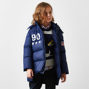 七匹狼 男童连帽中长款加厚羽绒服 199元(319-120券)