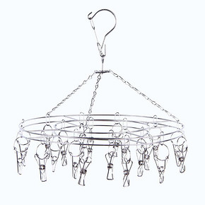 百家好世 不锈钢防风圆形晾袜架20夹 11.9元包邮(14.9-3券)