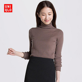 UNIQLO 优衣库 精纺美利奴罗纹两翻领针织衫 149元