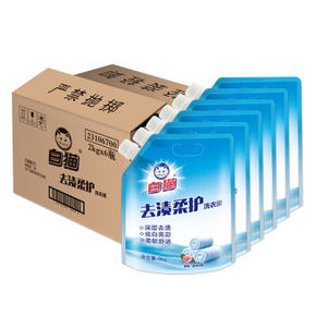 Plus会员专享# 白猫 去渍柔护洗衣液 2kg*6袋(24斤) 49.9元