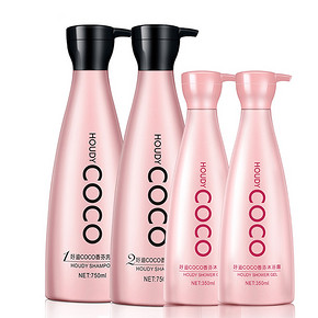 好迪COCO 香氛洗发水+香薰沐浴露 共4瓶 49.9元包邮(89.9-40券)