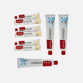 Red seal 红印牙膏烟民3支+蜂胶加钙3支共720g 77.99元包邮