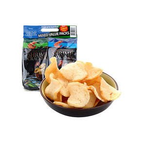 印尼进口 啪啪通 虾片 原味海苔味组合装 85g*2包*2件 15.8元