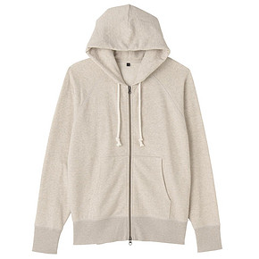 7色可选# MUJI 无印良品 毛圈棉男款连帽卫衣 129元