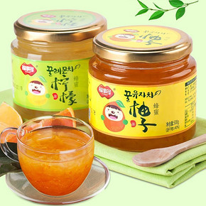 福事多 蜂蜜柚子茶500g+柠檬茶500g 送木勺+水杯 24.9元包邮(29.9-5券)