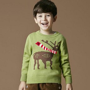 迪斯兔 纯棉加厚套头圆领毛衣  88.8元包邮(买1送1)